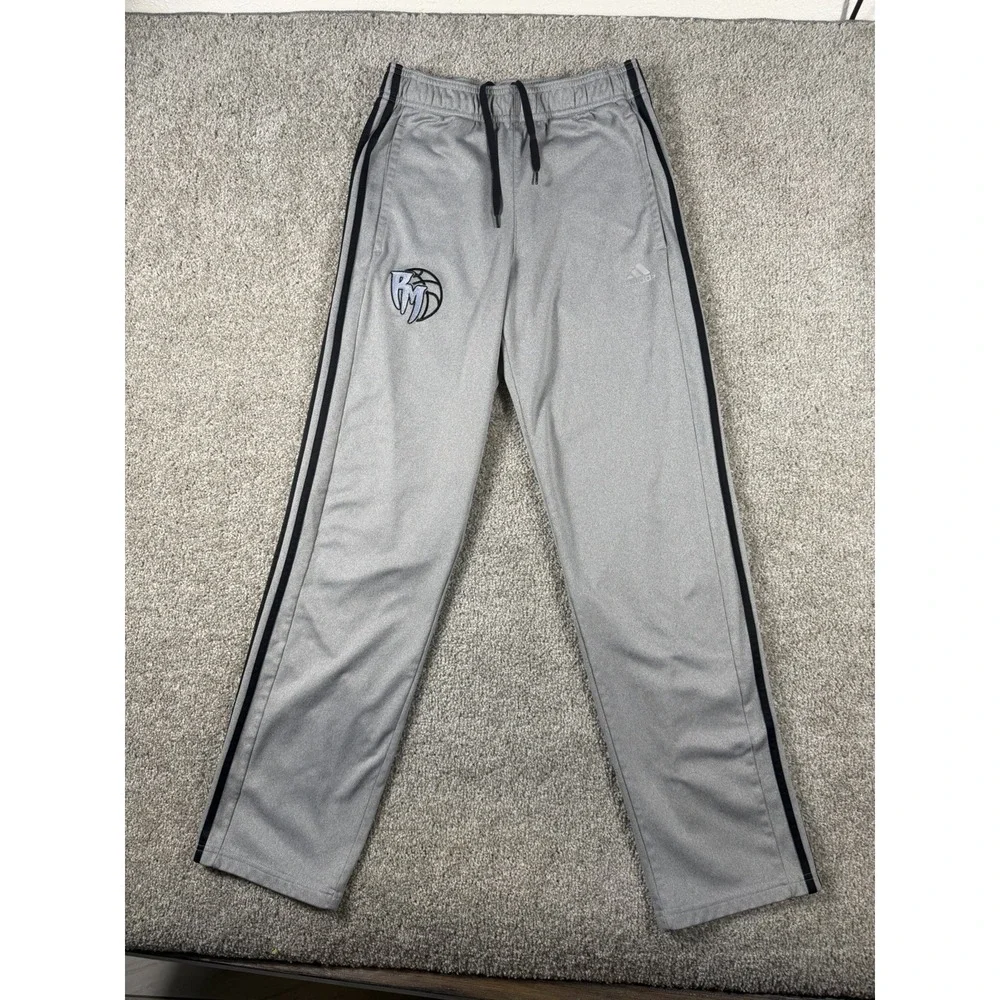 Pantalón Adidas Hombre Talla S Gris Deportivo Con Logo Baloncesto Track Pants